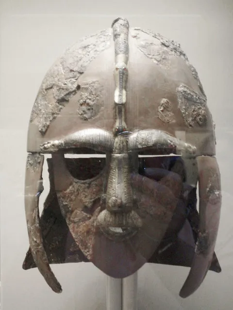 Sutton Hoo Ship Burial, Helmet (original pieces ...