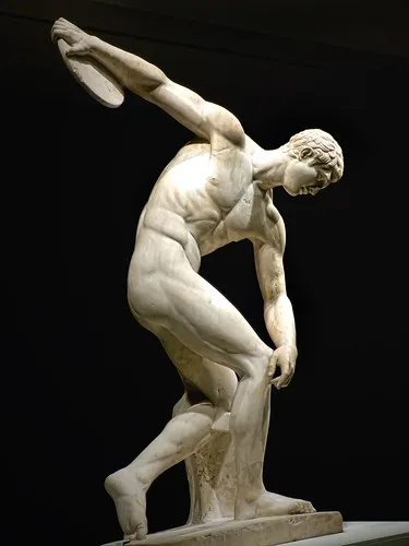 Diskobolos (discus thrower) 2nd century CE Roman copy of 4 ...